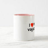 唯一の方法はEssex I愛Vajazzleの私のマグです ツートーンマグカップ (中央)
