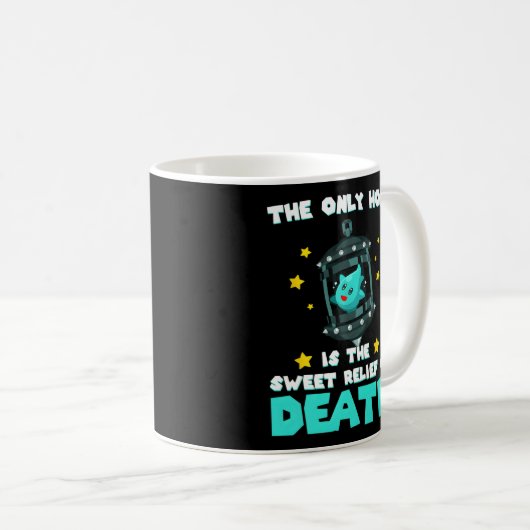 唯一の望みは死のレリーフ、 浮き彫り コーヒーマグカップ (正面右)