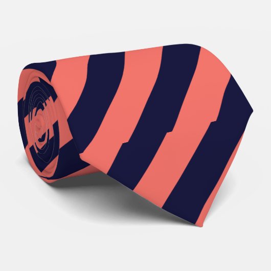 唯一の海軍とコーラルストライプののネクタイ ネクタイ (ロール)