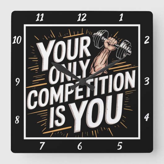 唯一の競争は君だ スクエア壁時計 (正面)