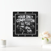 唯一の競争は君だ スクエア壁時計 (ホーム)