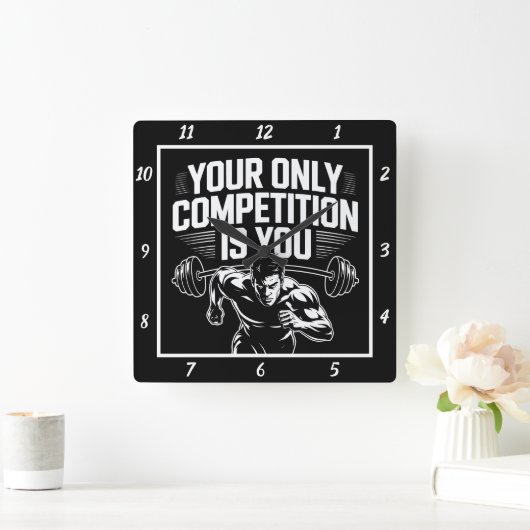 唯一の競争は君だ スクエア壁時計 (ホーム)