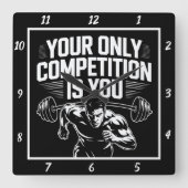 唯一の競争は君だ スクエア壁時計 (正面)