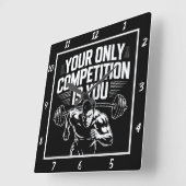 唯一の競争は君だ スクエア壁時計 (傾斜)