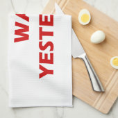 唯一の簡単デイ昨日感動的引用文 キッチンタオル (四つ折り)