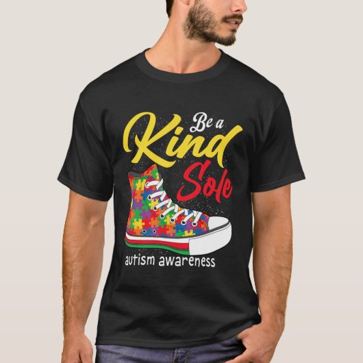 唯一の自閉症意識の月の靴のパズルである Tシャツ (正面)