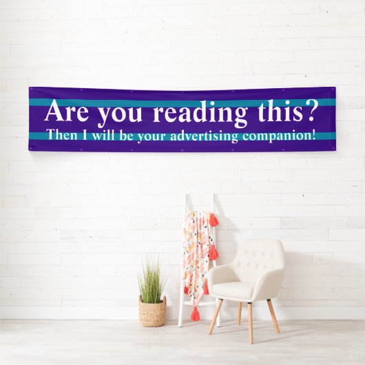 唯一の色のストライプ – 紫+あなたの背景。 横断幕 (インサイチュ)