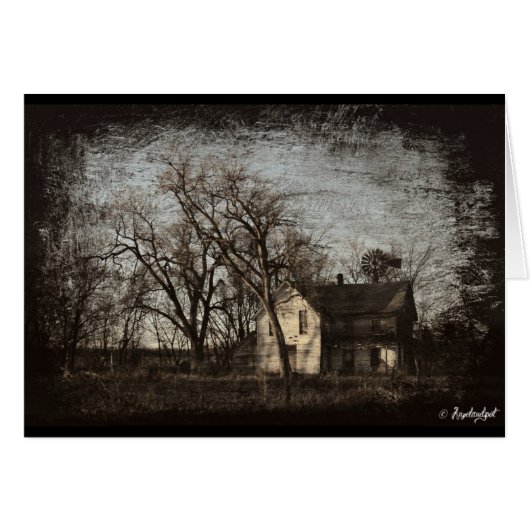 唯一の記憶が残る、放棄された農家 (正面横)