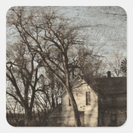 唯一の記憶が残る、放棄された農家 スクエアシール