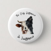 唯一の違いは無関心な動物の権利である 缶バッジ (正面)