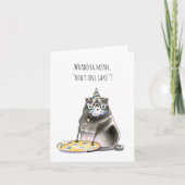 唯一の1つのケーキ黒いパグ誕生日カード カード (正面)