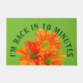 唯一の3ゲルベラデイジー花+あなたのバックグラム。&アイディア ドアマット (正面)