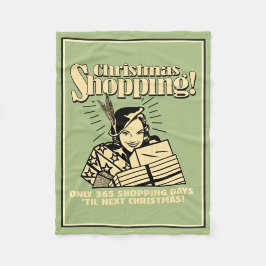 唯一の365ショッピング日'次のクリスマスまで フリースブランケット (正面)