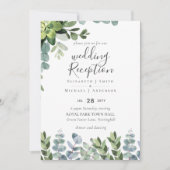 唯一エレガントの緑のウェディングレセプション夕べ 招待状 (正面)