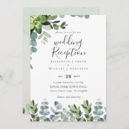 唯一エレガントの緑のウェディングレセプション夕べ 招待状