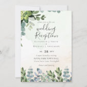 唯一エレガントの緑のウェディングレセプション夕べ 招待状 (正面)
