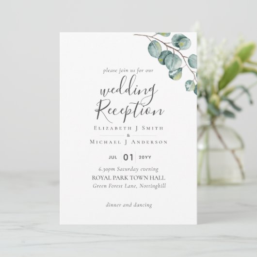 唯一エレガントの緑のウェディングレセプション夕べ 招待状 (スタンド正面)