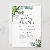 唯一エレガントの緑のウェディングレセプション夕べ 招待状 (正面)