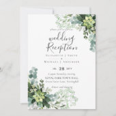 唯一エレガントの緑のウェディングレセプション夕べ 招待状 (正面)