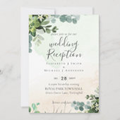 唯一エレガントの緑のウェディングレセプション夕べ 招待状 (正面)