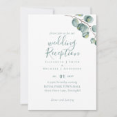 唯一エレガントの緑のウェディングレセプション夕べ 招待状 (正面)