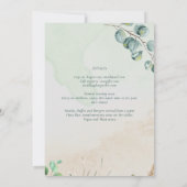 唯一エレガントの緑のウェディングレセプション夕べ 招待状 (裏面)