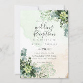 唯一エレガントの緑のウェディングレセプション夕べ 招待状 (正面)