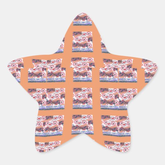 唯一無二のエレガントなハート柄アート作品 あらゆる年齢の方に 星シール (正面)