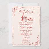 唯一無二の手描き真っ赤なウェディング ブランシュ それが愛 招待状 (正面)