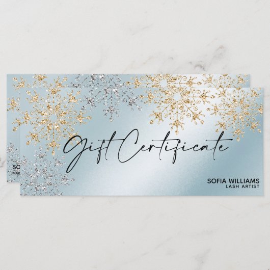商モダン品証ギフトカード雪 (正面/裏面)