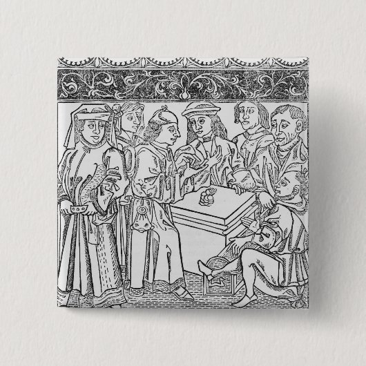 商人および金融業者 缶バッジ (正面)