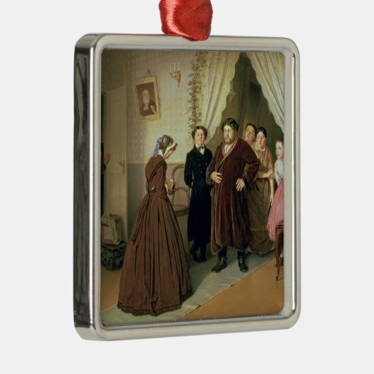 商人の家で着いている女性家庭教師 メタルオーナメント (右)