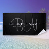 商号又は氏モノグラム |黒と白 ビーチタオル