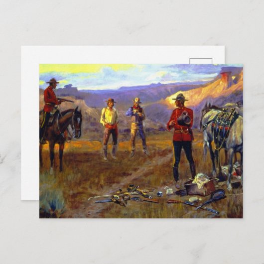 「商品と一緒に捕まえられた」 チャールズ・M・ラッセル ポストカード (正面/裏面)