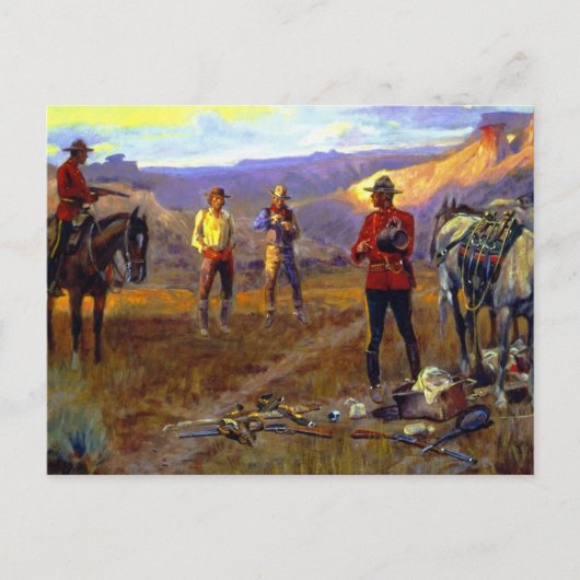 「商品と一緒に捕まえられた」 チャールズ・M・ラッセル ポストカード (正面)