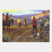 「商品と一緒に捕まえられた」 チャールズ・M・ラッセル ラッピングペーパーシート (正面)