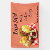 商品のバスケット焼いたジンガムのチェックオレンジ 横断幕 (縦)