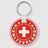 商品の国の国旗のラベルを作ったスイス キーホルダー (正面)