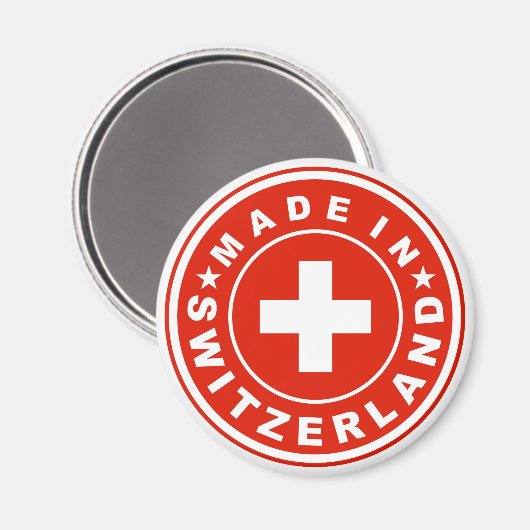 商品の国の国旗のラベルを作ったスイス マグネット (正面/裏面)