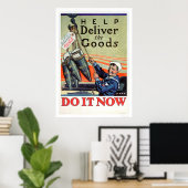 商品を届ける – 海軍(US02293) ポスター (ホームオフィス)
