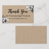 商品を選んでくれてありがとうございました。/ビーガンの商品を選んでくれてありがとう 名刺 (正面/裏面)