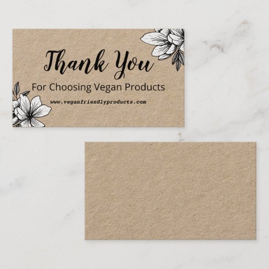商品を選んでくれてありがとうございました。/ビーガンの商品を選んでくれてありがとう 名刺 (正面/裏面)