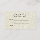 商品券きらめくアイボリーグリッター エレガント 割引カード (裏面)