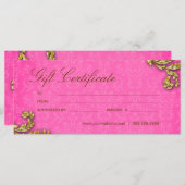 商品券サロンスパ金ゴールドリーフピンク (正面/裏面)