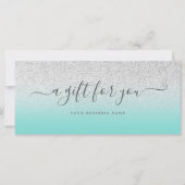 商品券ティール（緑がかった色）銀グリッター (正面)