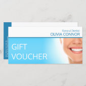 商品券デンタルケア健康スマイル青 サンキューカード (正面/裏面)