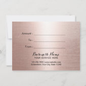 商品券バラ金ゴールド&ブラックグリッターサロン (裏面)