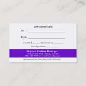 商品券ファッション 割引カード (裏面)