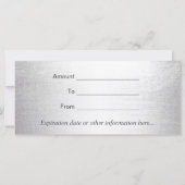 商品券モダン金ゴールド銀美しいサロン (裏面)