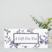 商品券ヴィンテージブルーフローラ美しいサロン (スタンド正面)